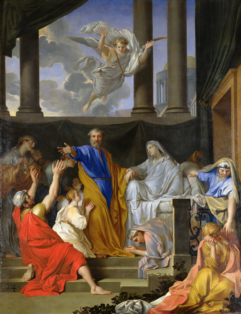 St. Peter Dul Kadını Diriltiyor Tabitha, 1652 by Henri Testelin