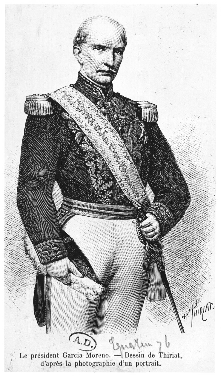 ಗೇಬ್ರಿಯಲ್ ಗಾರ್ಸಿಯಾ ಮೊರೆನೊ (1821-75) ಈಕ್ವೆಡಾರ್ ಟರ್ಕಿಯ ಅಧ್ಯಕ್ಷ by Henri Thiriat