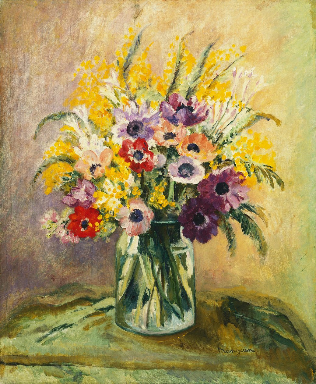 Anemonlar ve Mimozalar by Henri Charles Manguin