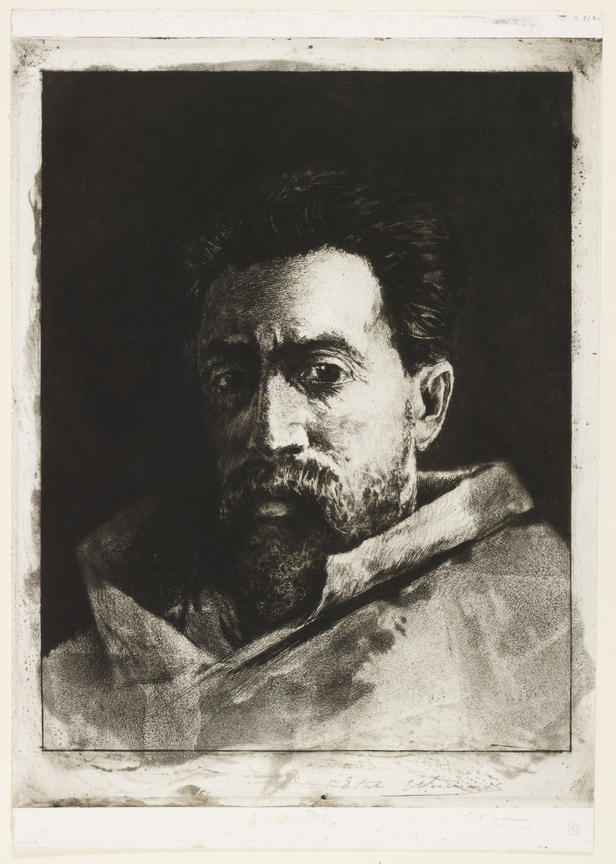 Otoportre, c.1888 (aşındırma ve kuru nokta) by Henri Charles Guérard