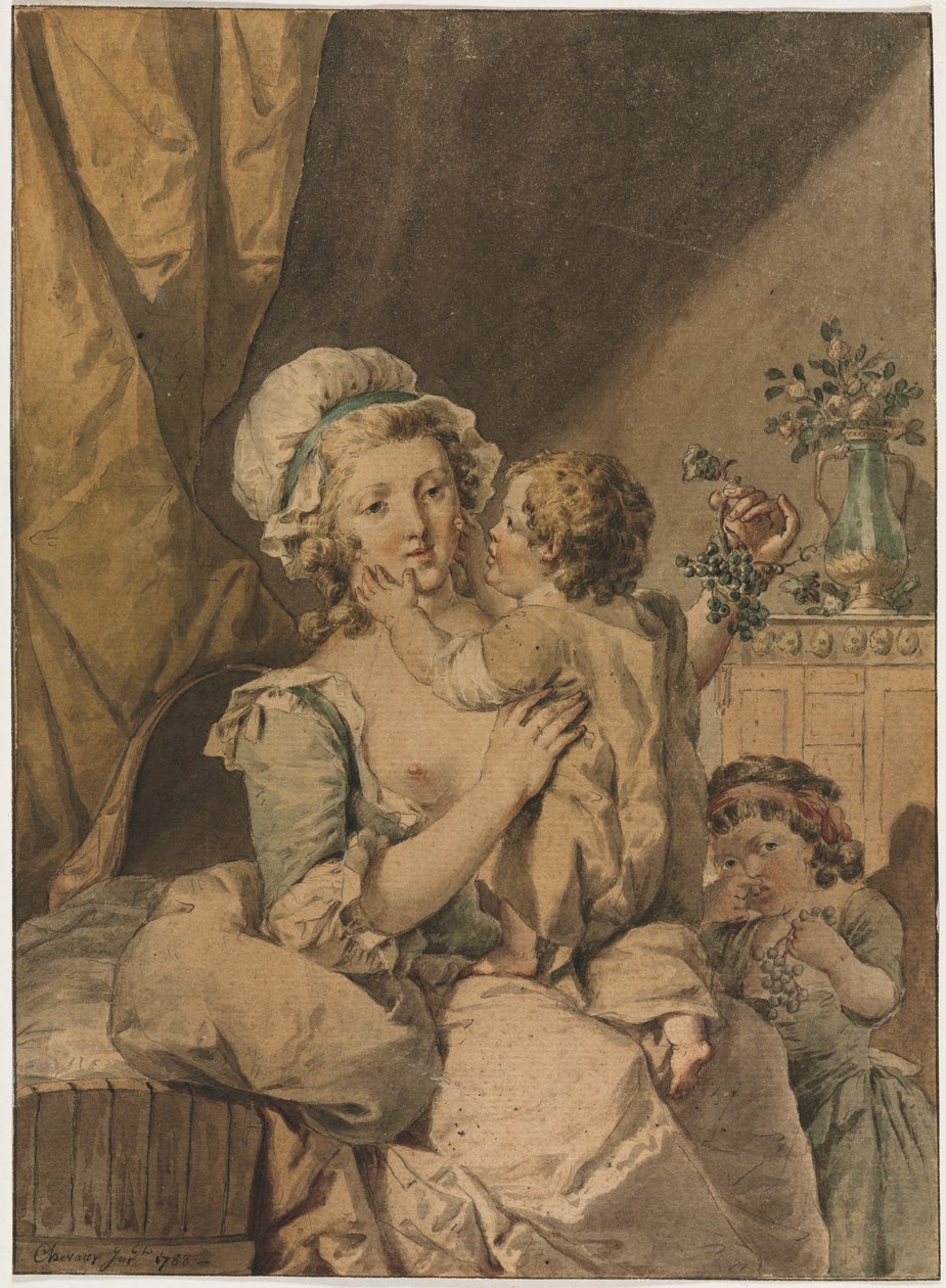 İki Çocuklu Anne, 1788. by Henri Chevaux