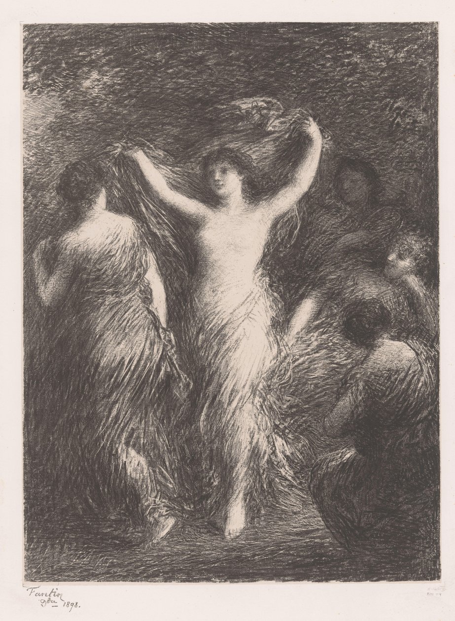 Dans etmek ve kadın danslarını izlemek by Ignace Henri Jean Fantin Latour