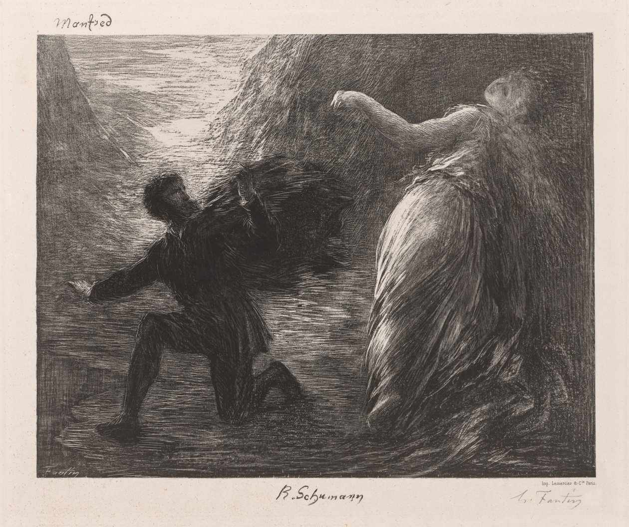 Manfred ve Astarte by Ignace Henri Jean Fantin Latour