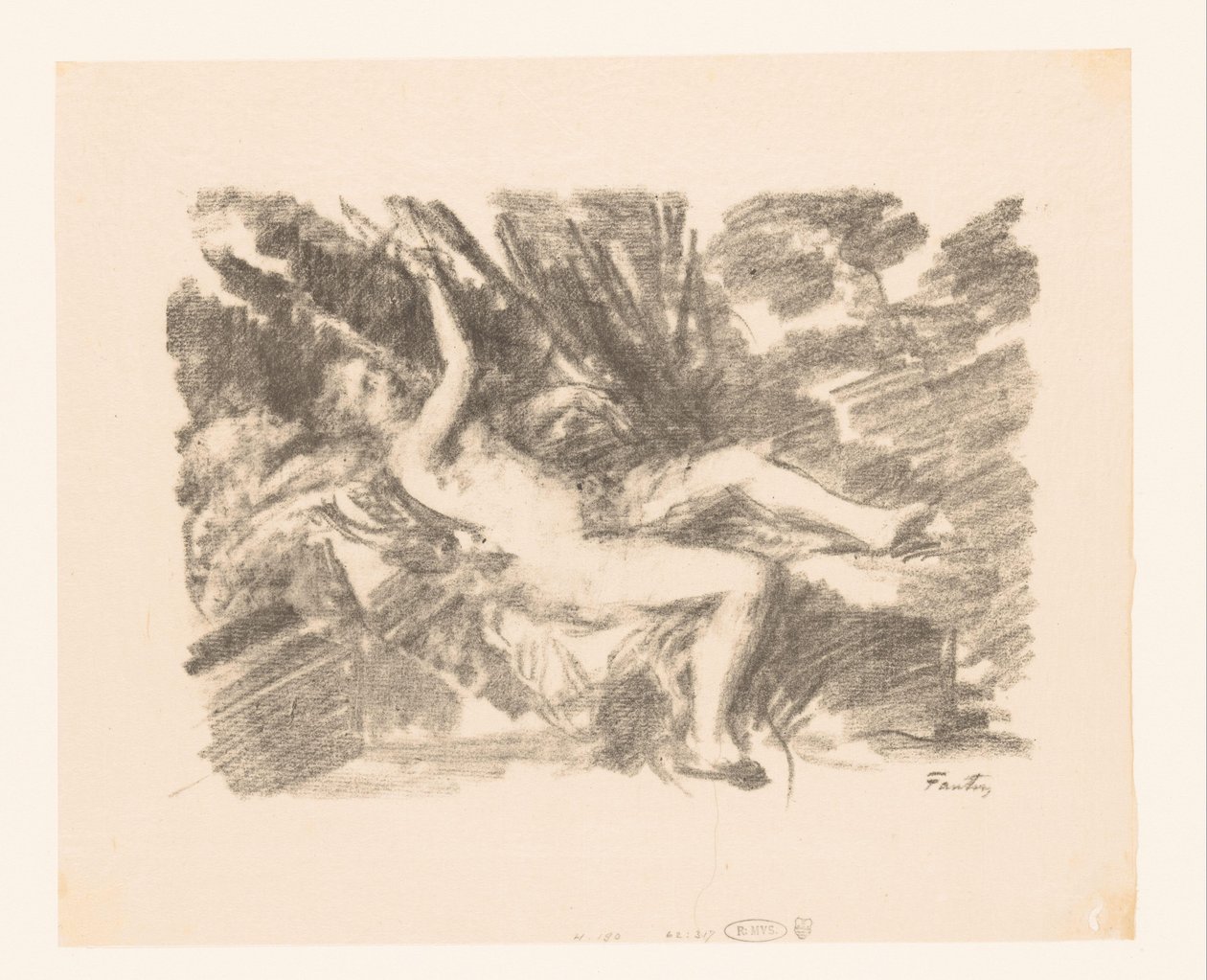 Çıplak kadın Le Réveil'i uyandırıyor by Ignace Henri Jean Fantin Latour