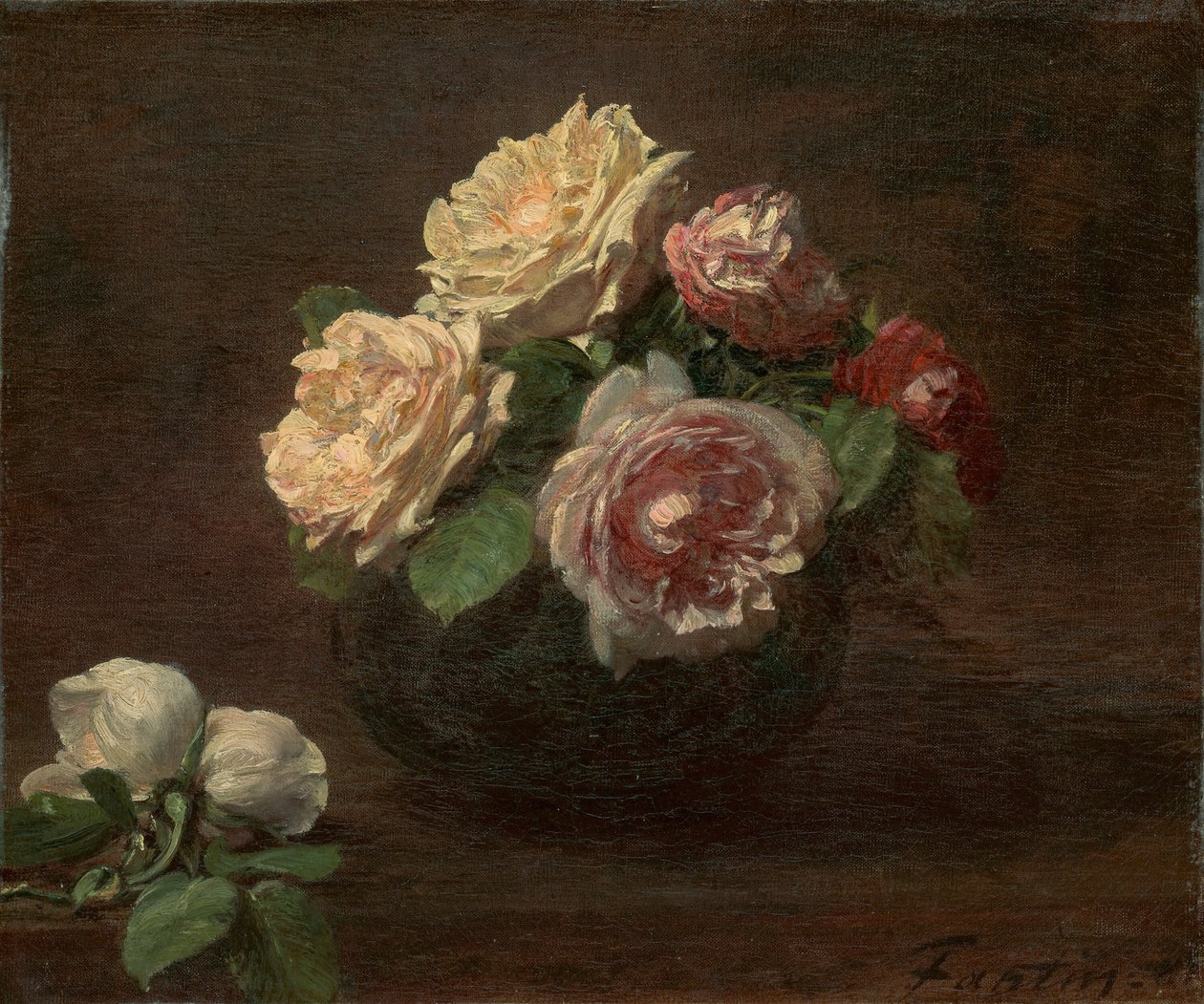 Kasedeki Güller, 1881. by Ignace Henri Jean Fantin Latour