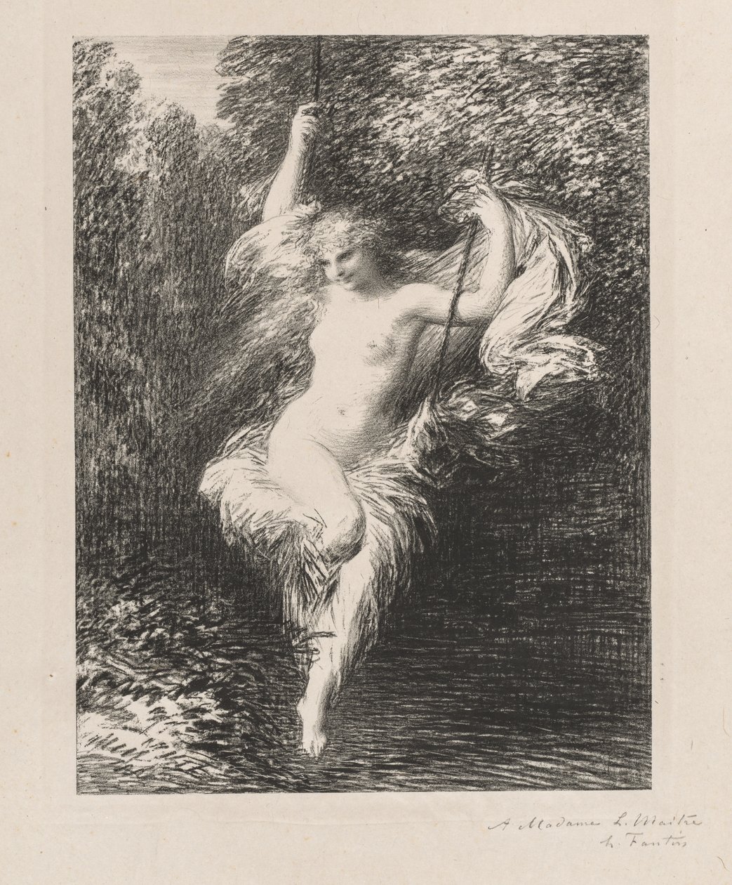 yıkanan Sarah by Ignace Henri Jean Fantin Latour
