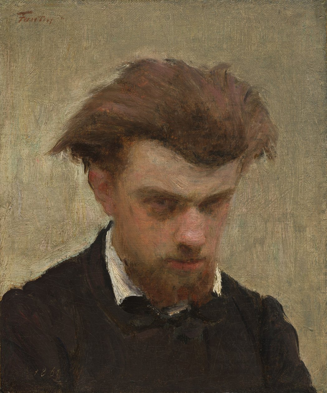 Otoportre, 1861. by Ignace Henri Jean Fantin Latour