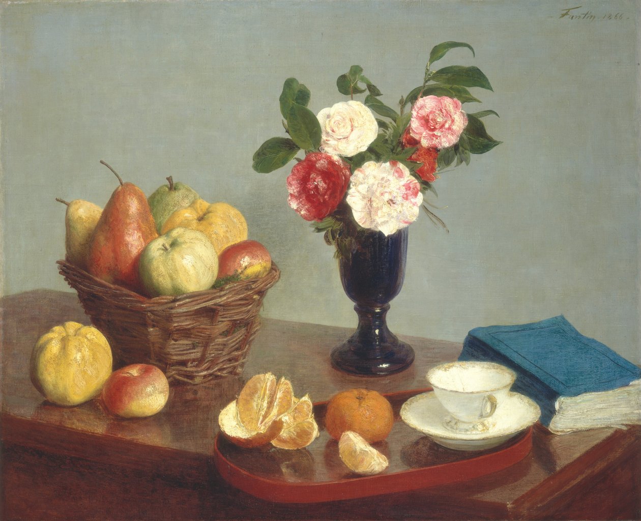 Natürmort, 1866. by Ignace Henri Jean Fantin Latour