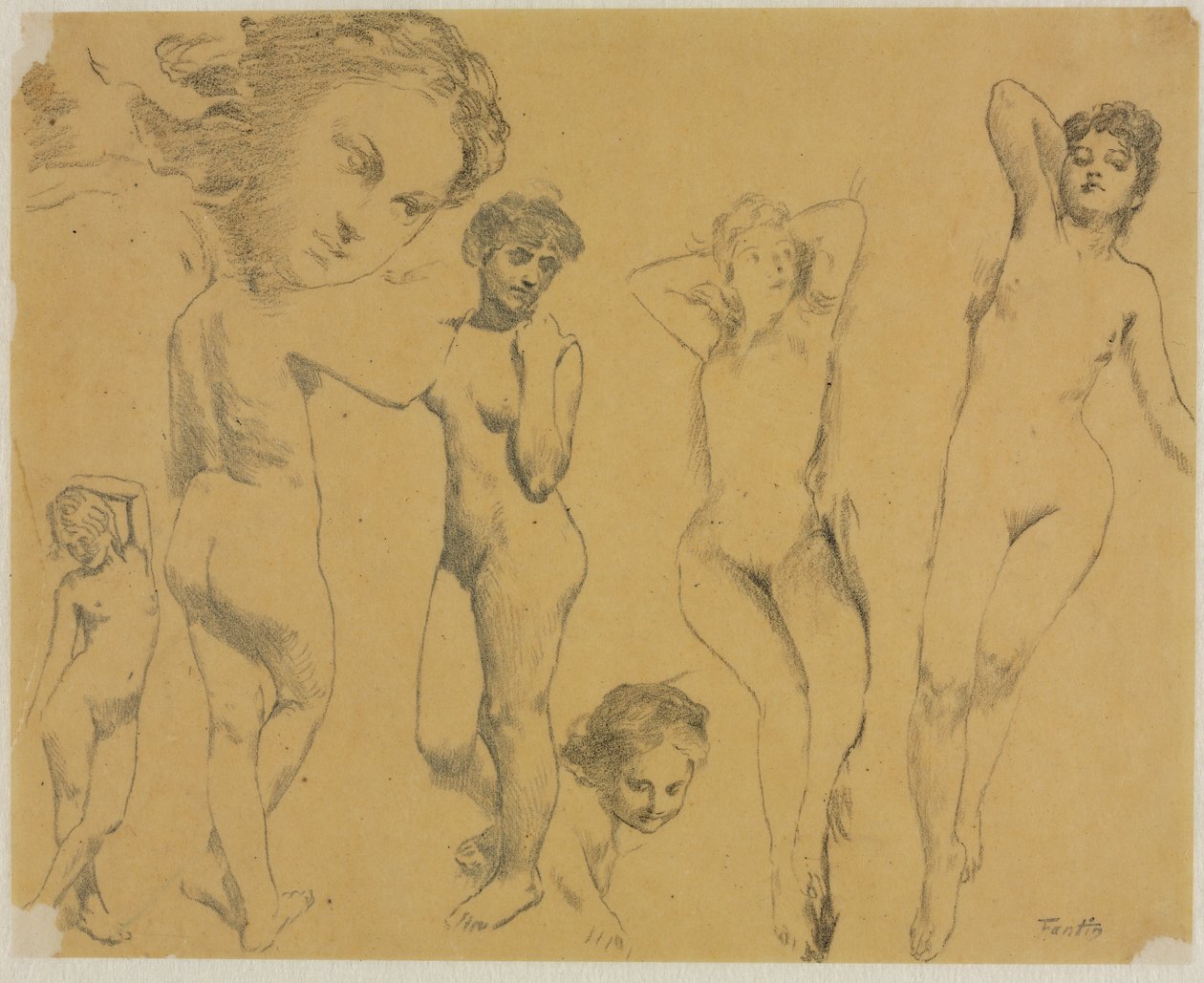 Çıplak Kadın Çalışmaları by Ignace Henri Jean Fantin Latour