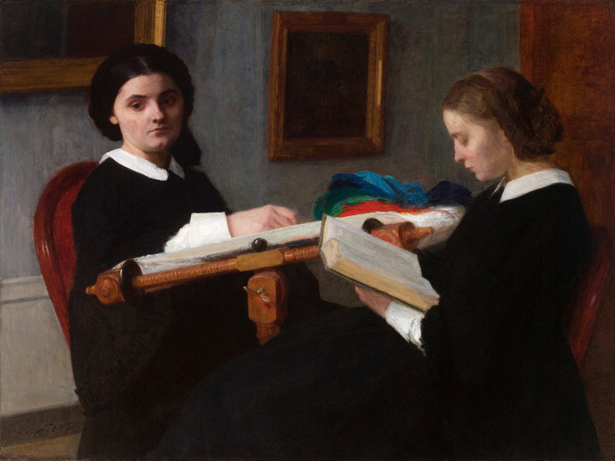 iki kız kardeş by Ignace Henri Jean Fantin Latour