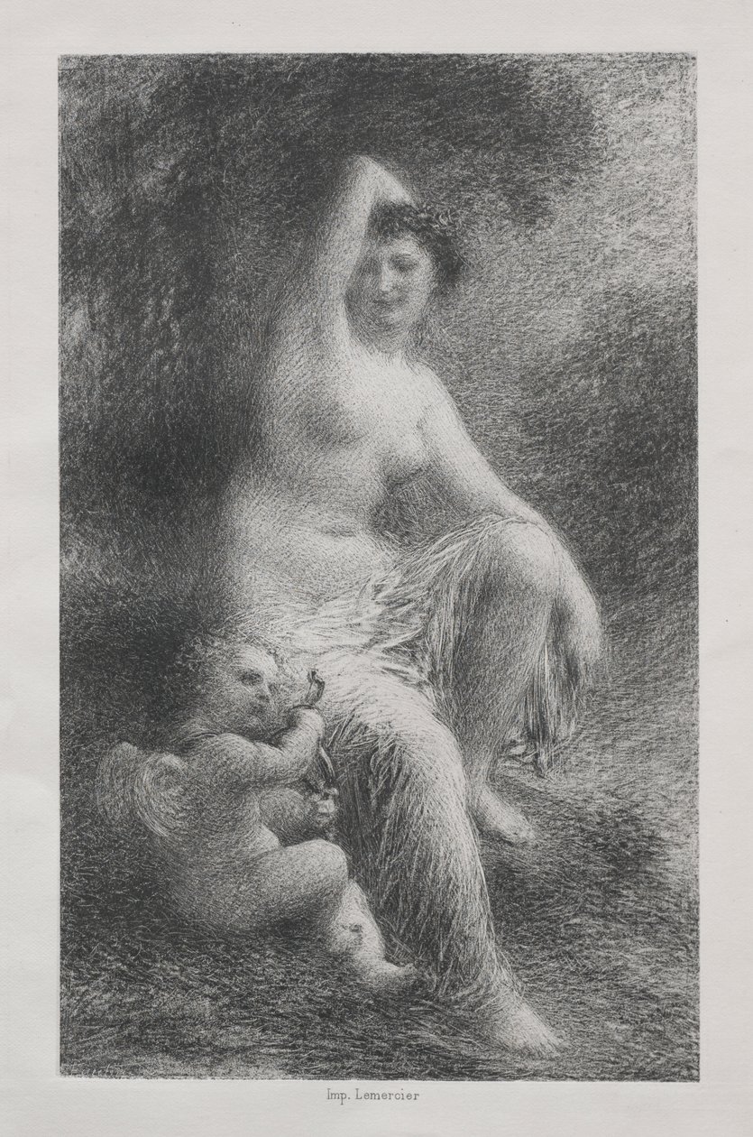 Venüs ve Aşk Tanrısı by Ignace Henri Jean Fantin Latour