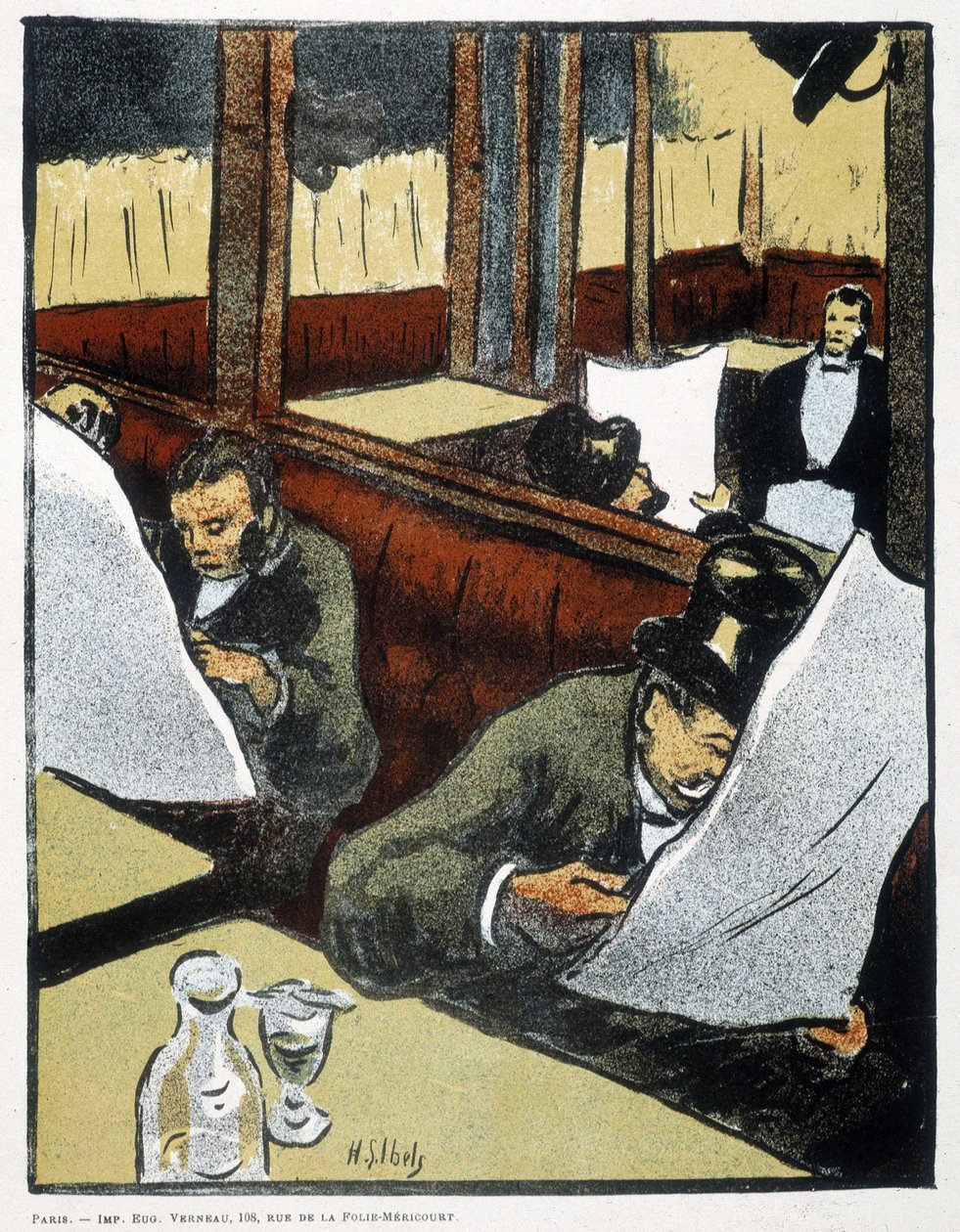 kafede - çizim by Henri Gabriel Ibels