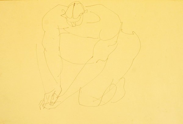 Çıplak Erkek Diz çökmüş II by Henri Gaudier Brzeska