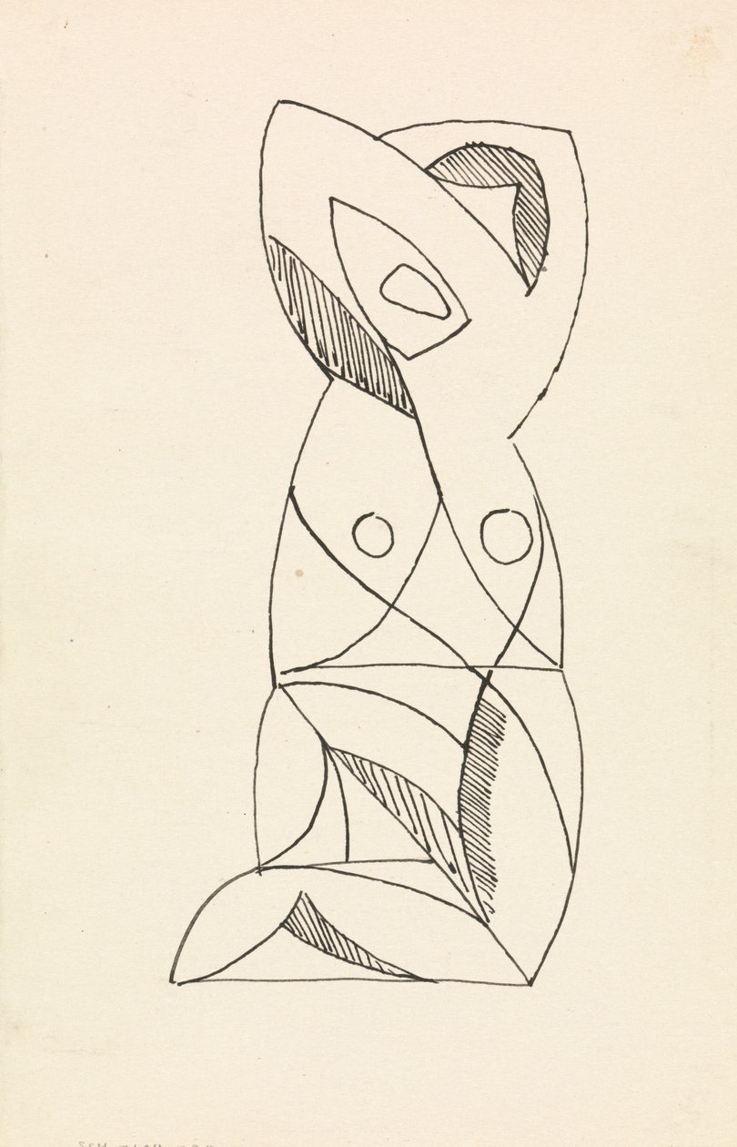 Diz Çömelmiş Kadın Figürü by Henri Gaudier Brzeska