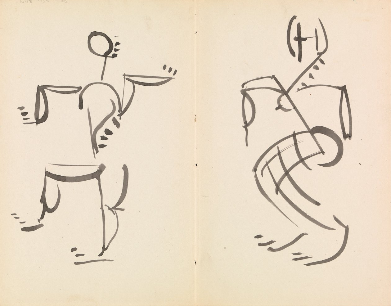 Erkek ve Kadın Dans Eden Figürler by Henri Gaudier Brzeska