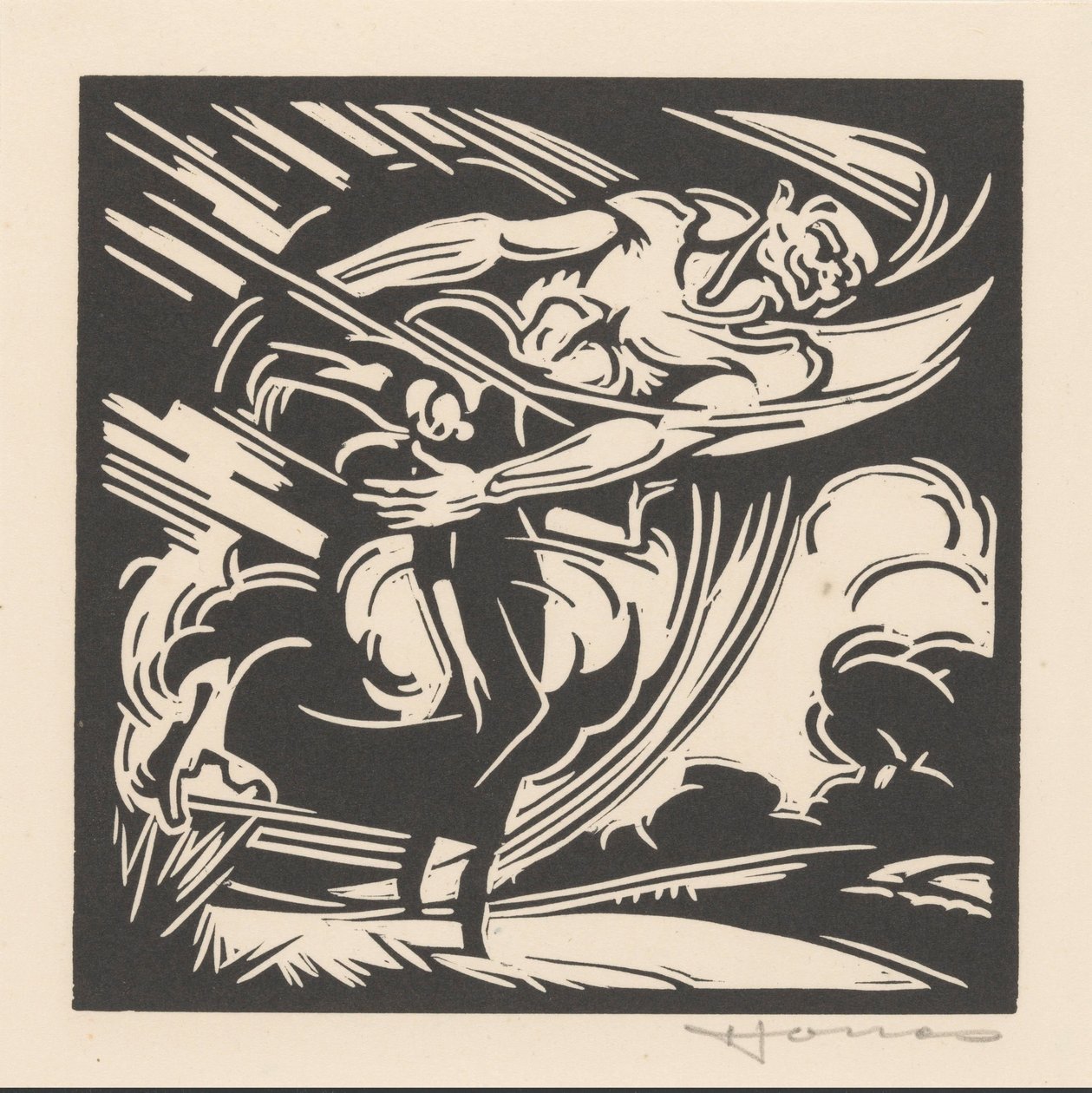 kadın ve rüzgar by Henri Jonas (signed by artist)