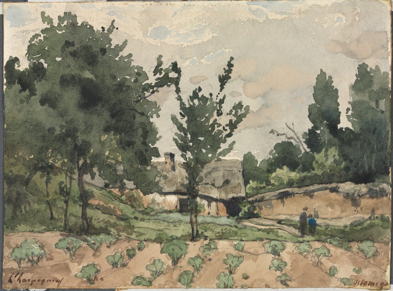 Çiftlik evi ile manzara by Henri Joseph Harpignies