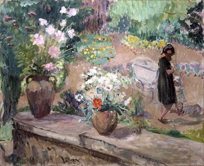 Bahçedeki Kadın (tuval üzerine yağlı boya) by Henri Lebasque