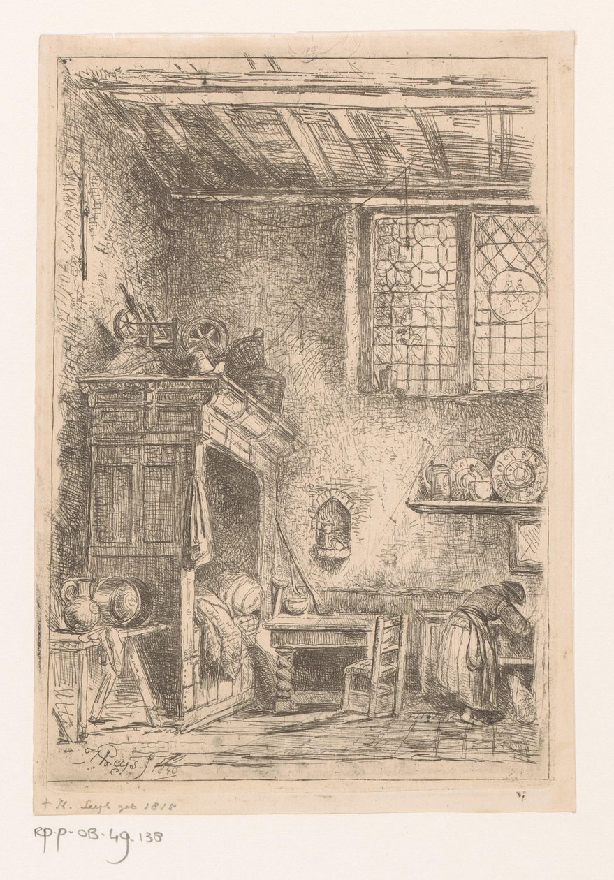 Kutu yatak ile Flaman iç by Henri Leys (baron)