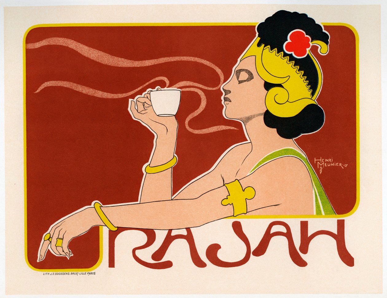 Rajah Kahve Posteri, 1897 by Henri Meunier
