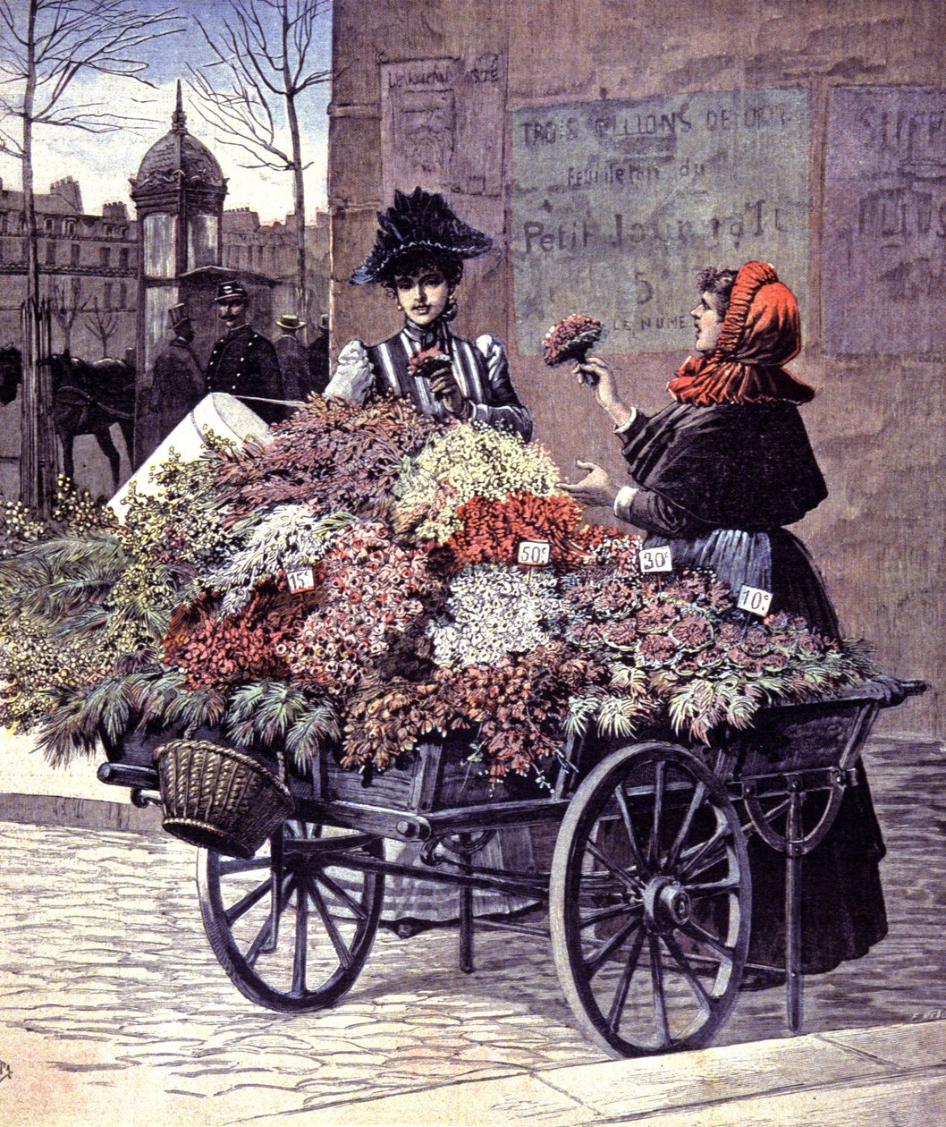 Paris'te çiçek satıcısı by Henri Meyer