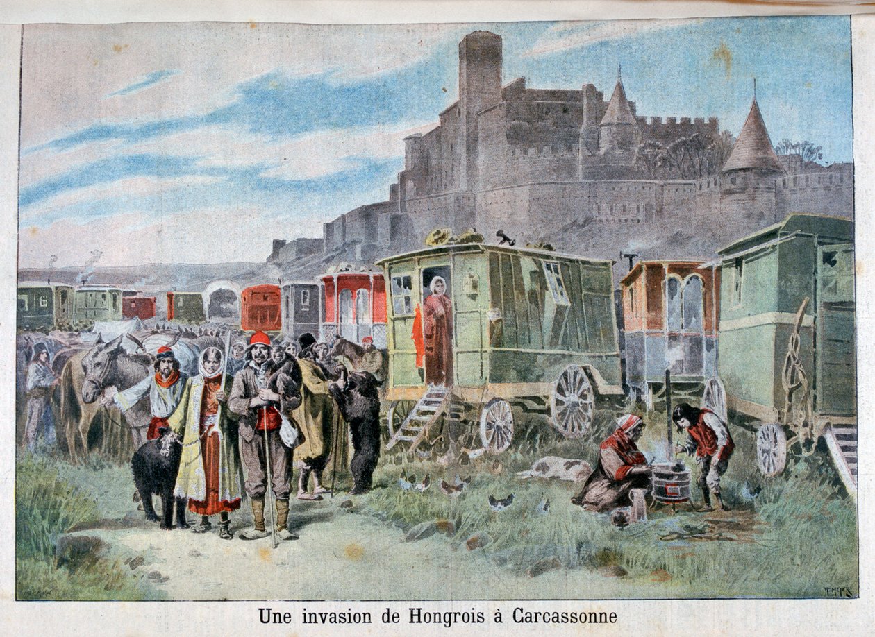 Carcassonne dışındaki Macar çingeneleri, Fransa, 1898 by Henri Meyer