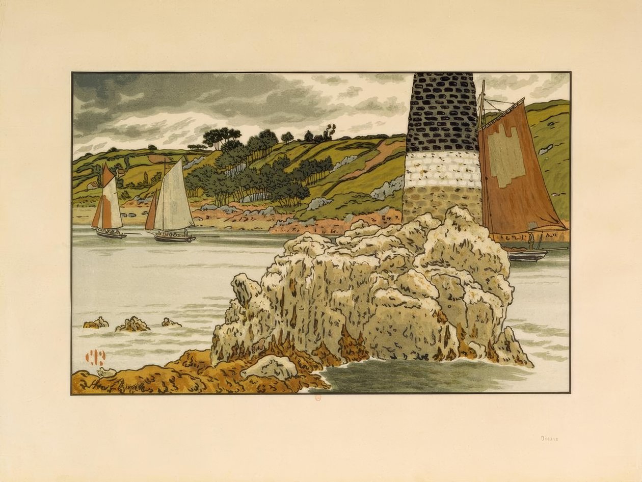 Trieux üzerindeki Beacon by Henri Rivière