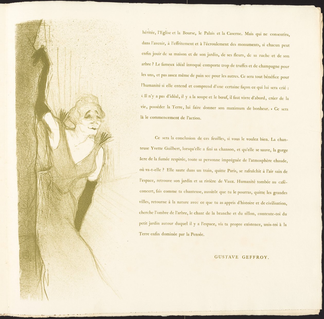 Yvette Guilbert, 1894. by Henri de Toulouse Lautrec