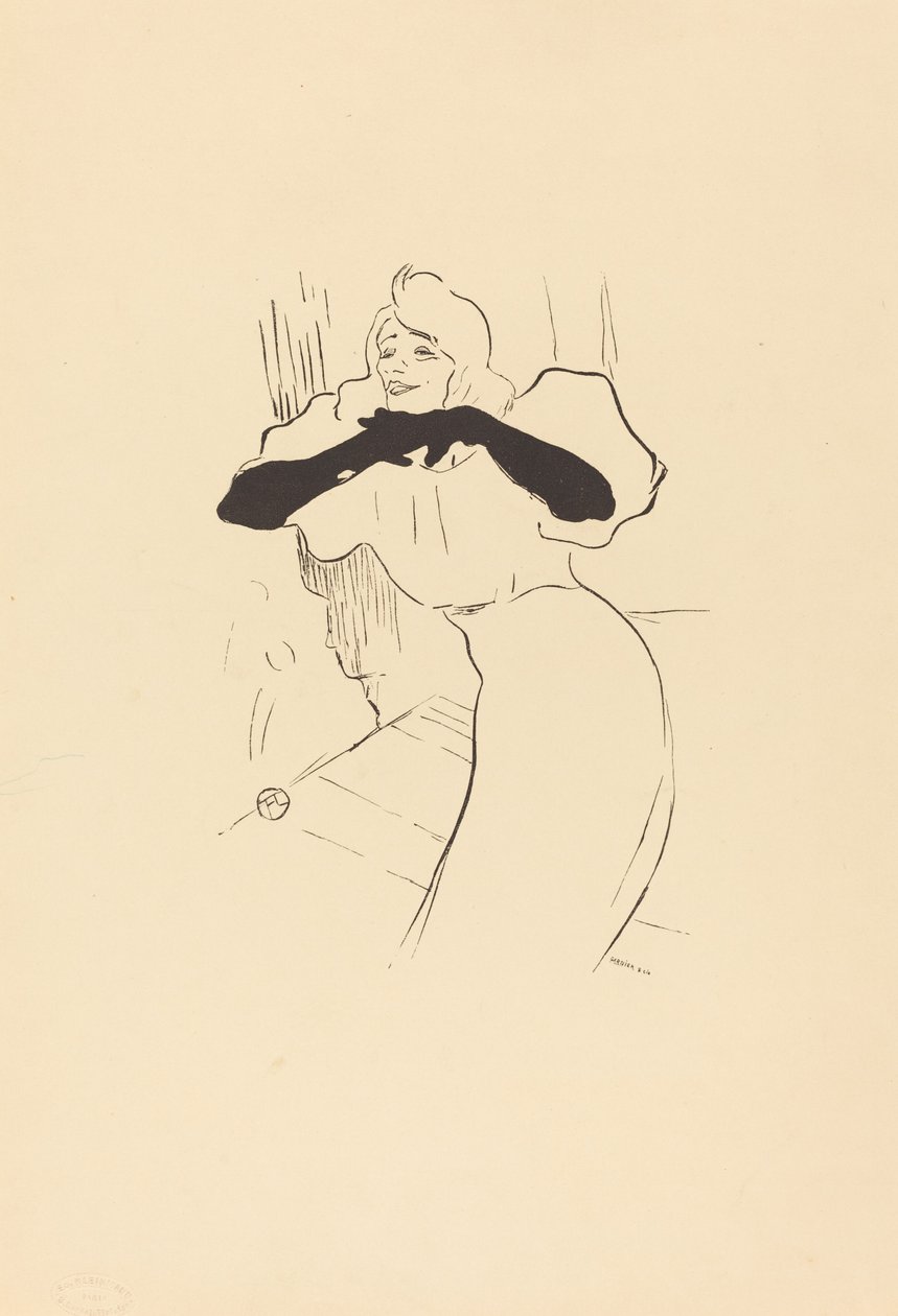 Yvette Guilbert: Oyalanmak, Daha Uzun, Loo. by Henri de Toulouse Lautrec