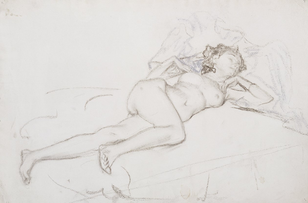 Uyuyan Çıplak (kağıt üzerinde pastel) by Henry Bryson Burroughs