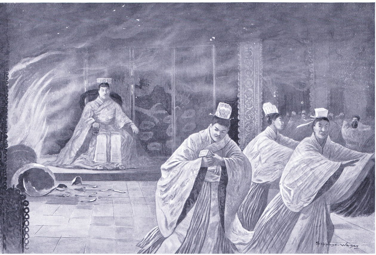 İmparator sarayında kendini yakar by Henry Charles Seppings Wright