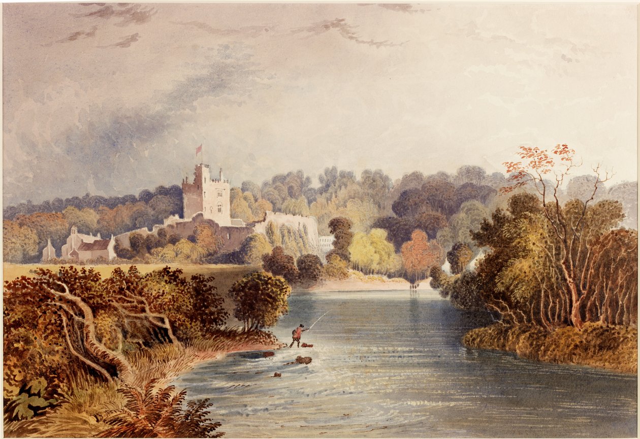 Bothal Kalesi (kart üzerinde sulu boya) by Henry Gastineau