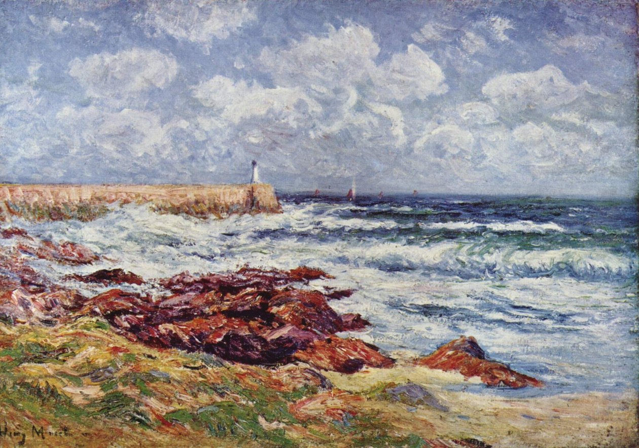 AudiernenFrancais limanının iskelesi: Le port dAudiernen by Henry Moret