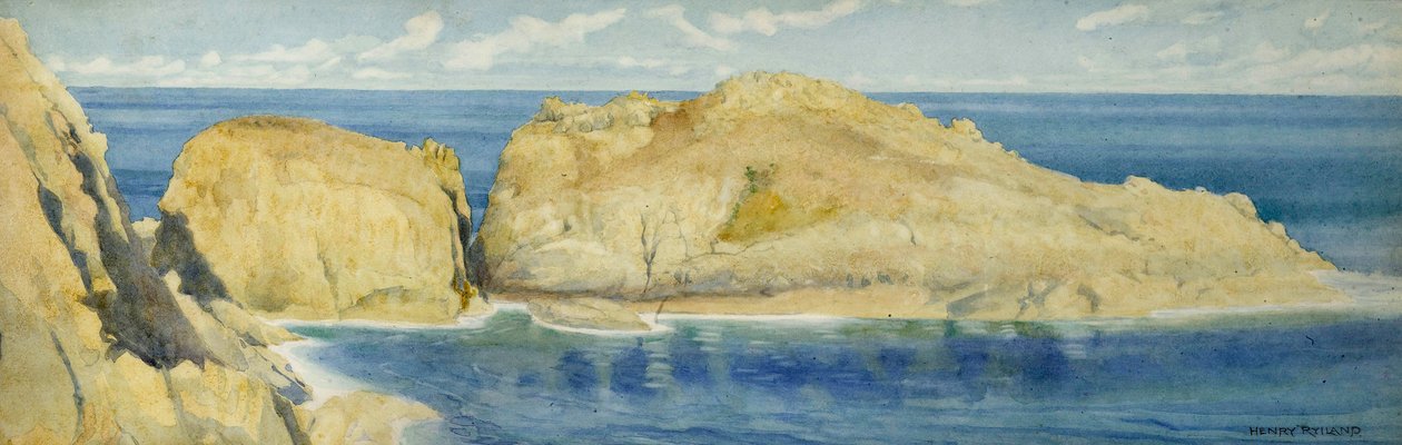 ಮೊಯಿ ಡೆ ಲಾ ಬ್ರೆನಿಯರ್ ರಾಕ್ಸ್, ಸಾರ್ಕ್, ಸಿ.1900 ಟರ್ಕ್ by Henry Ryland