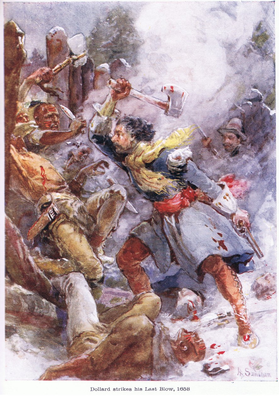 Dollard son darbesini vurdu 1658, c.1920 by Henry Sandham