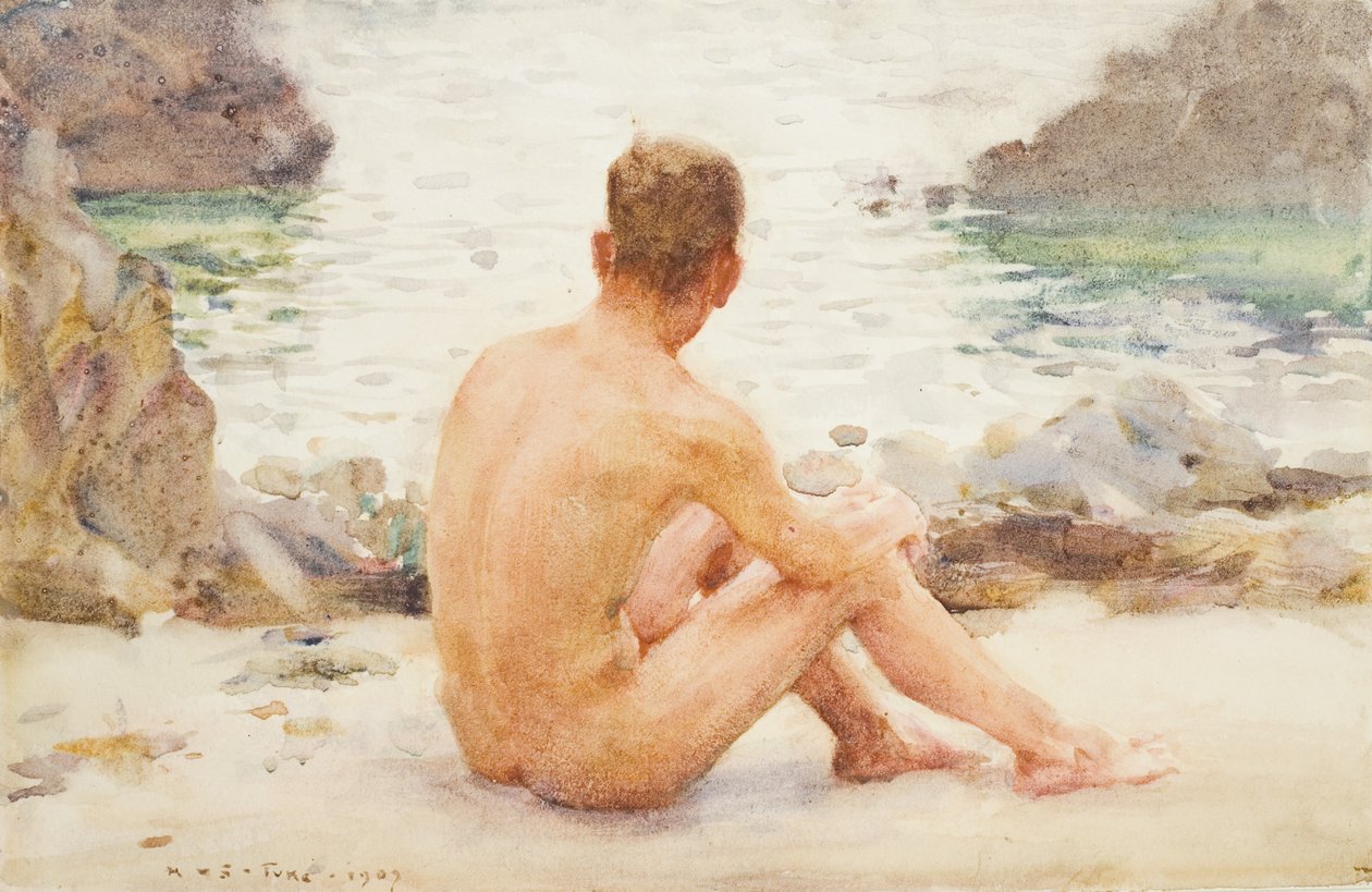 Kumda Oturan Charlie, 1907 by Henry Scott Tuke