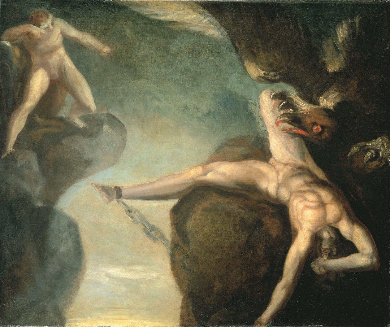 Herkül tarafından serbest bırakılan Prometheus by Henry  Fuseli