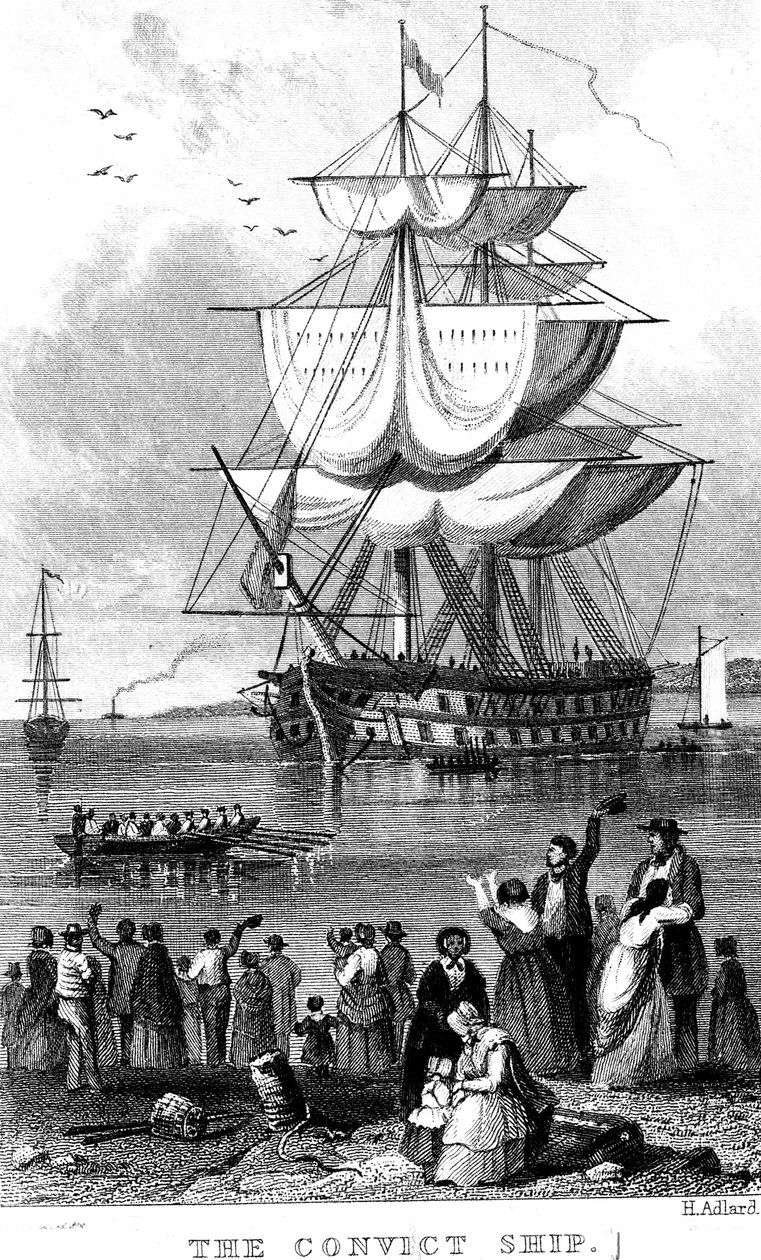 Hükümlü Gemi, c1820. by Henry Adlard