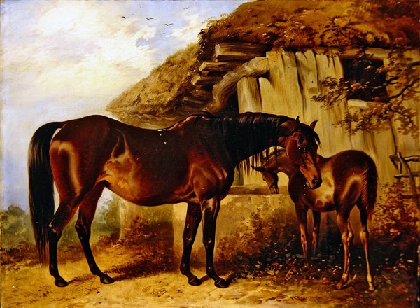 Kısrak ve Tay (gemide yağ) by Henry Barraud