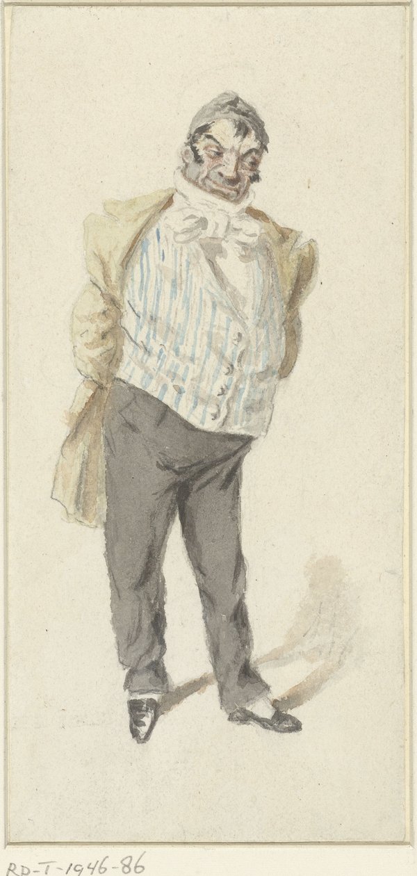 Ayakta duran bir beyefendinin karikatürü by Henry Bonaventure Monnier
