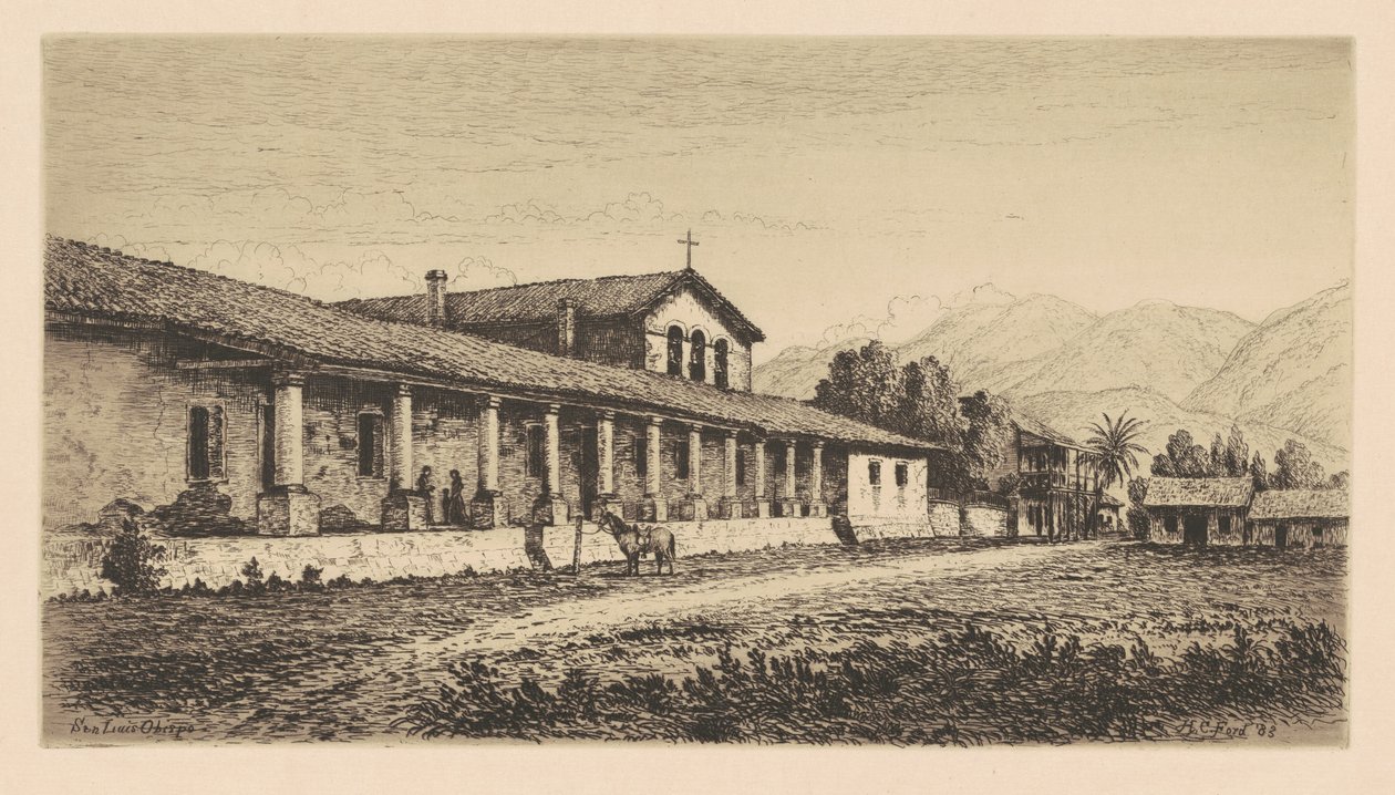 Görev San Luis Obispo, 1883. by Henry Chapman Ford