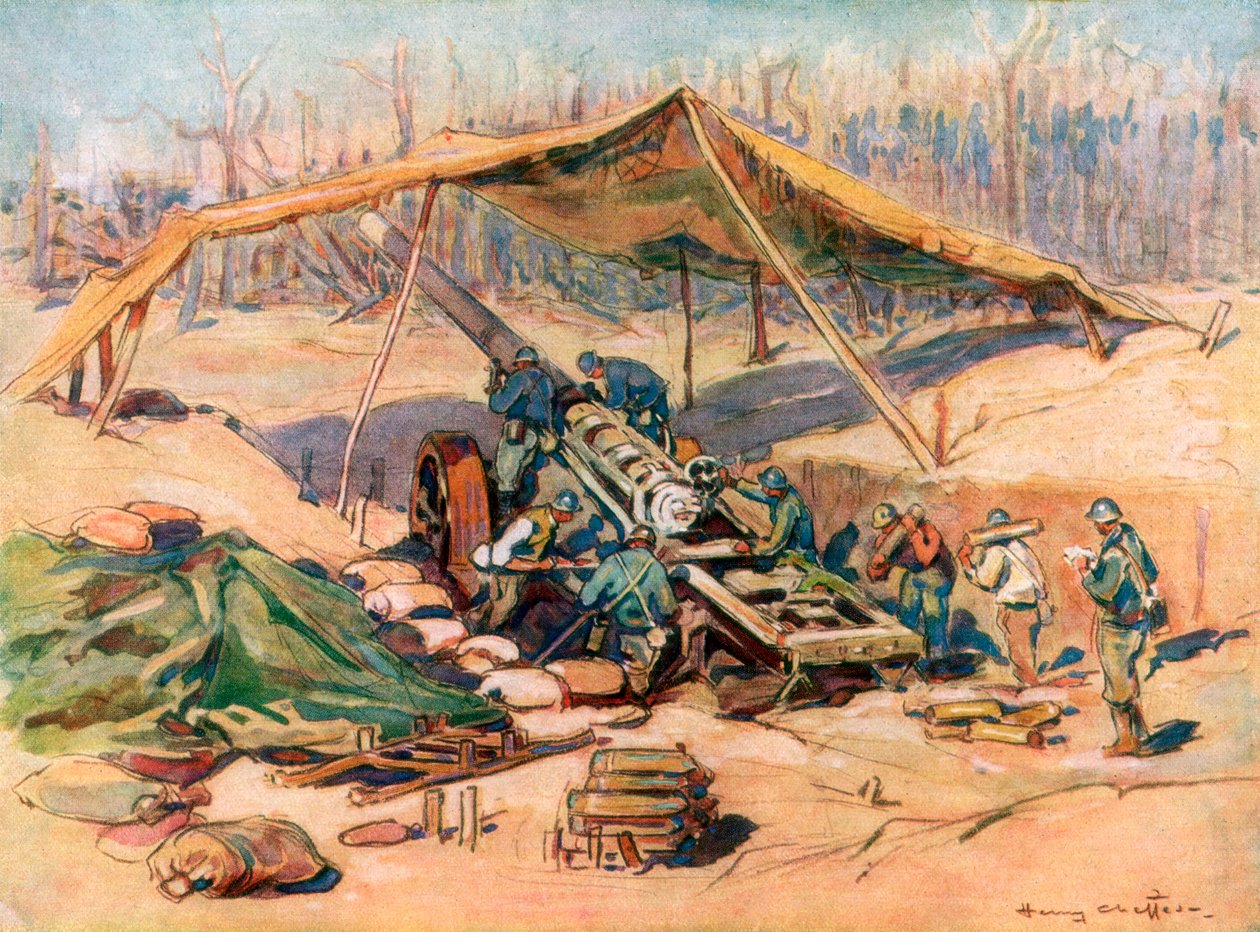 Fransız topçu pozisyonu, Fransa, 1918, 1926. by Henry Cheffer