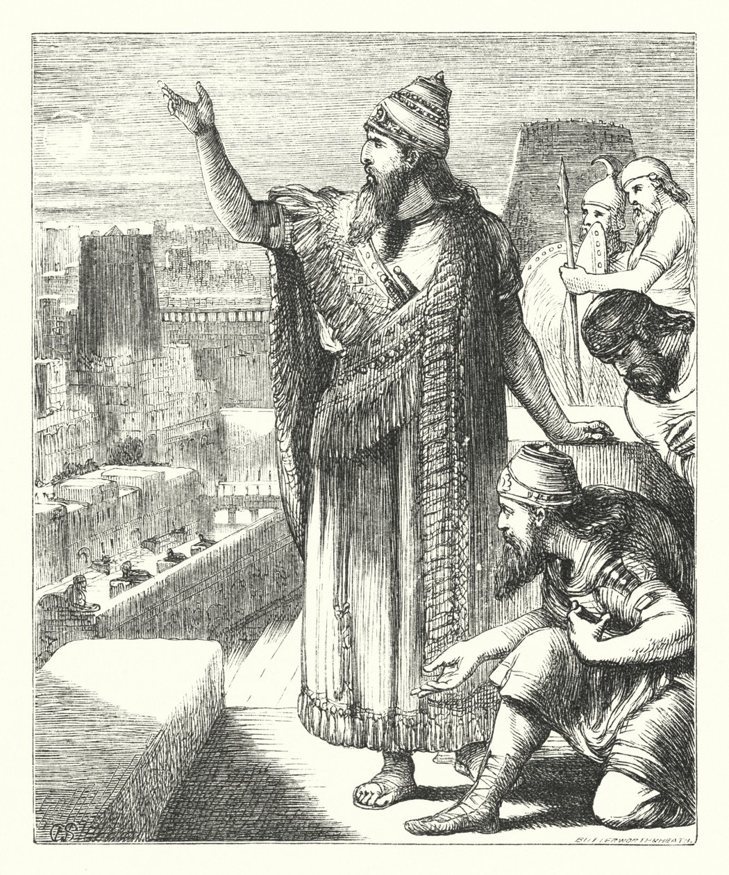 Nebukadnezar Babil'de (gravür) by Henry Courtney (after) Selous