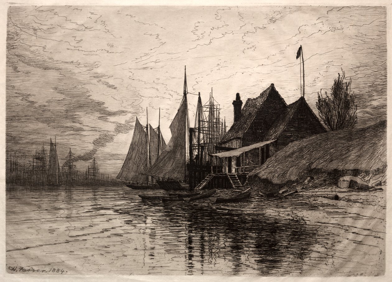 Akşam, New York Limanı, 1884. by Henry Farrer