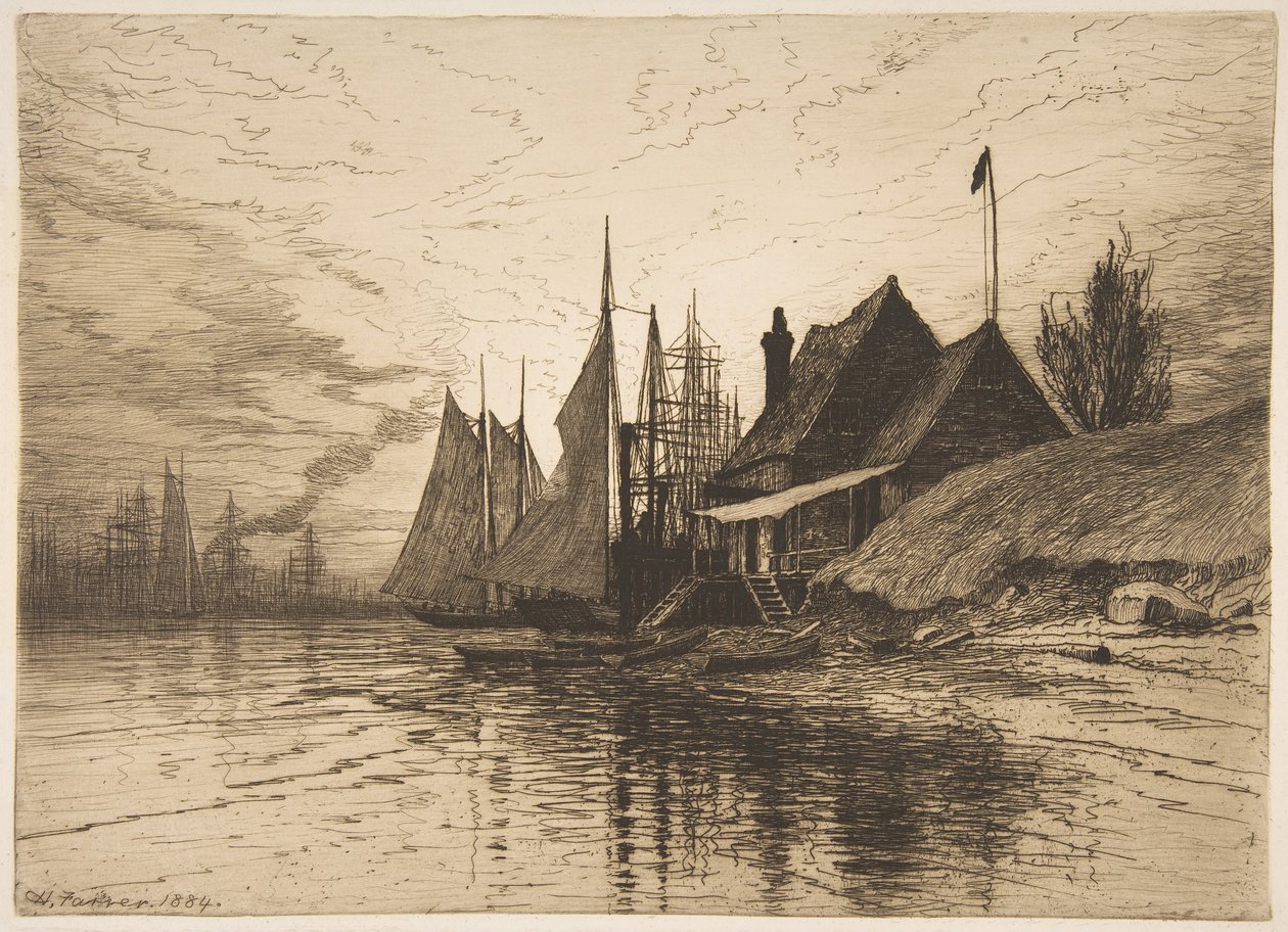 Akşam, New York Limanı, 1884. by Henry Farrer