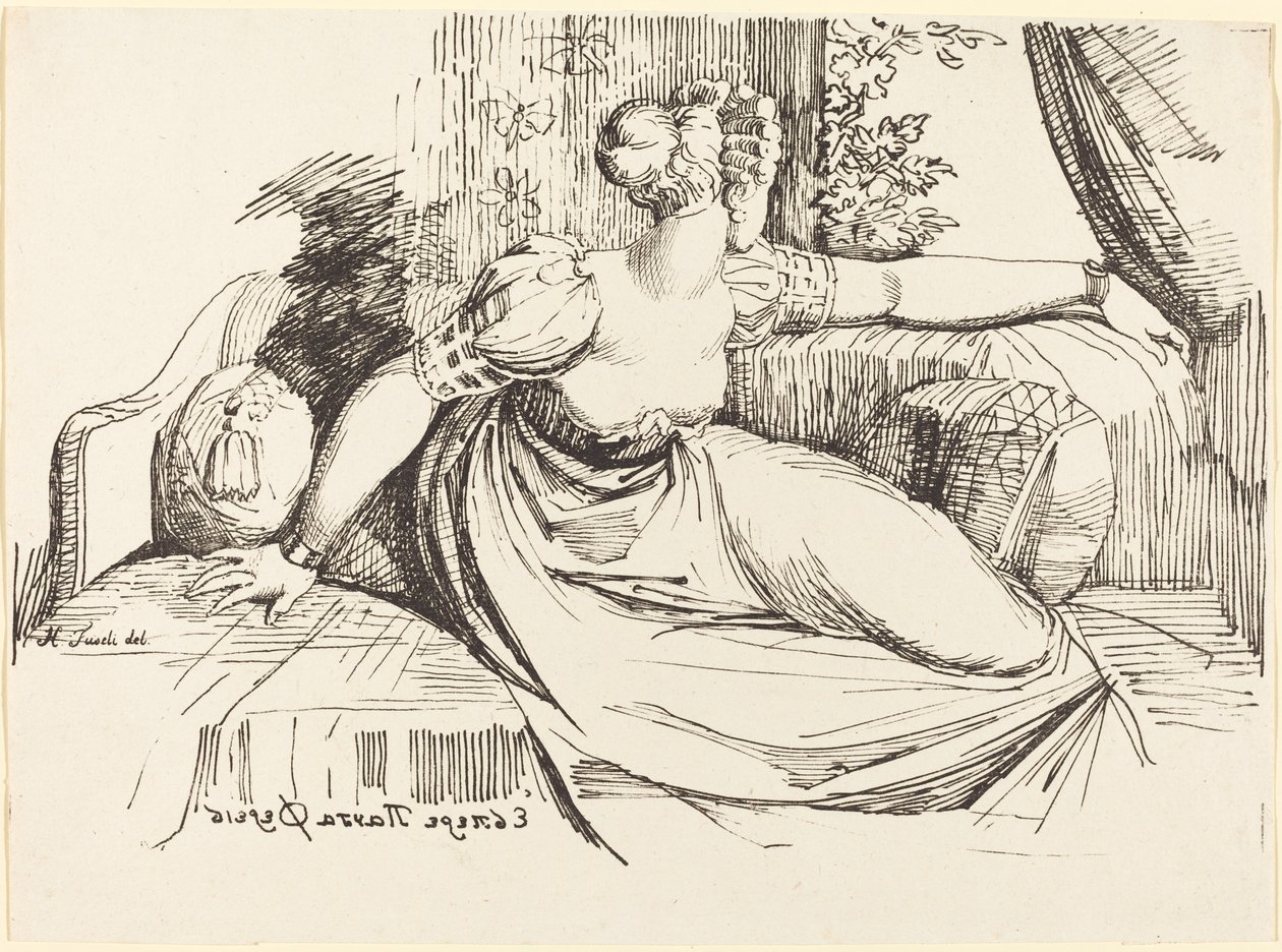 Pencerenin Yanında Oturan Kadın by Johann Heinrich Füssli