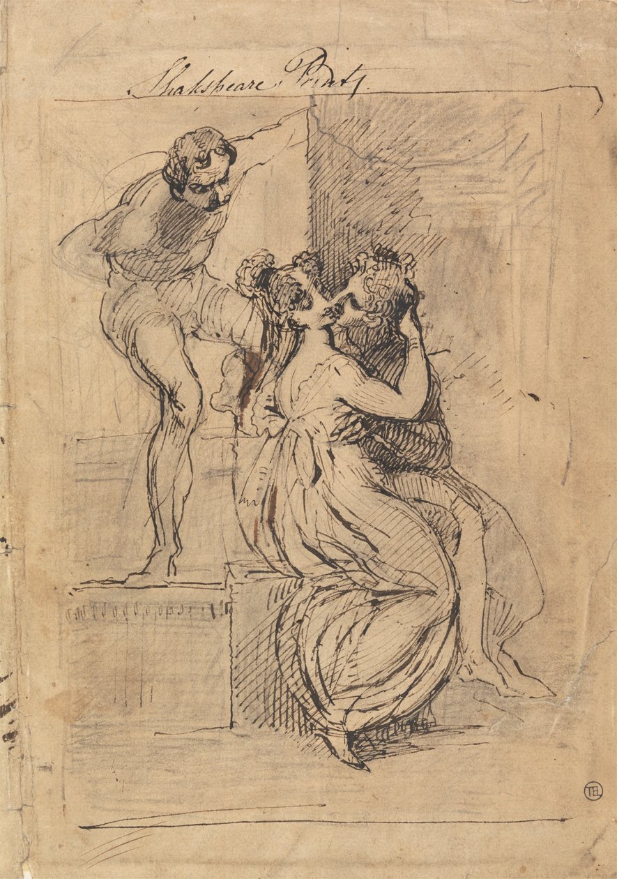 Merdivenlerden Eğilmiş Şekil by Johann Heinrich Füssli
