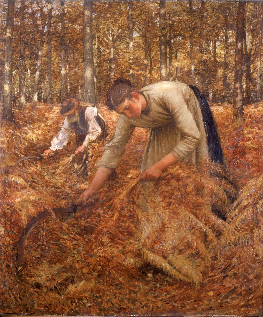 ಗ್ಯಾದರಿಂಗ್ ಬ್ರಾಕೆನ್, c.1899 ಟರ್ಕ್ by Henry Herbert La Thangue