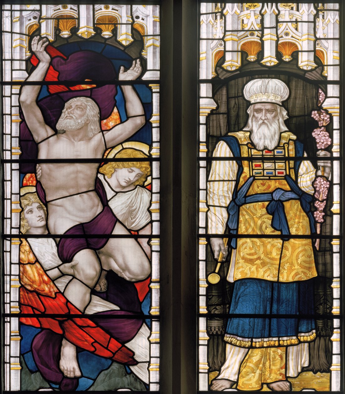 Enoch ve İlyas, 1882 (vitray) by Henry Holiday