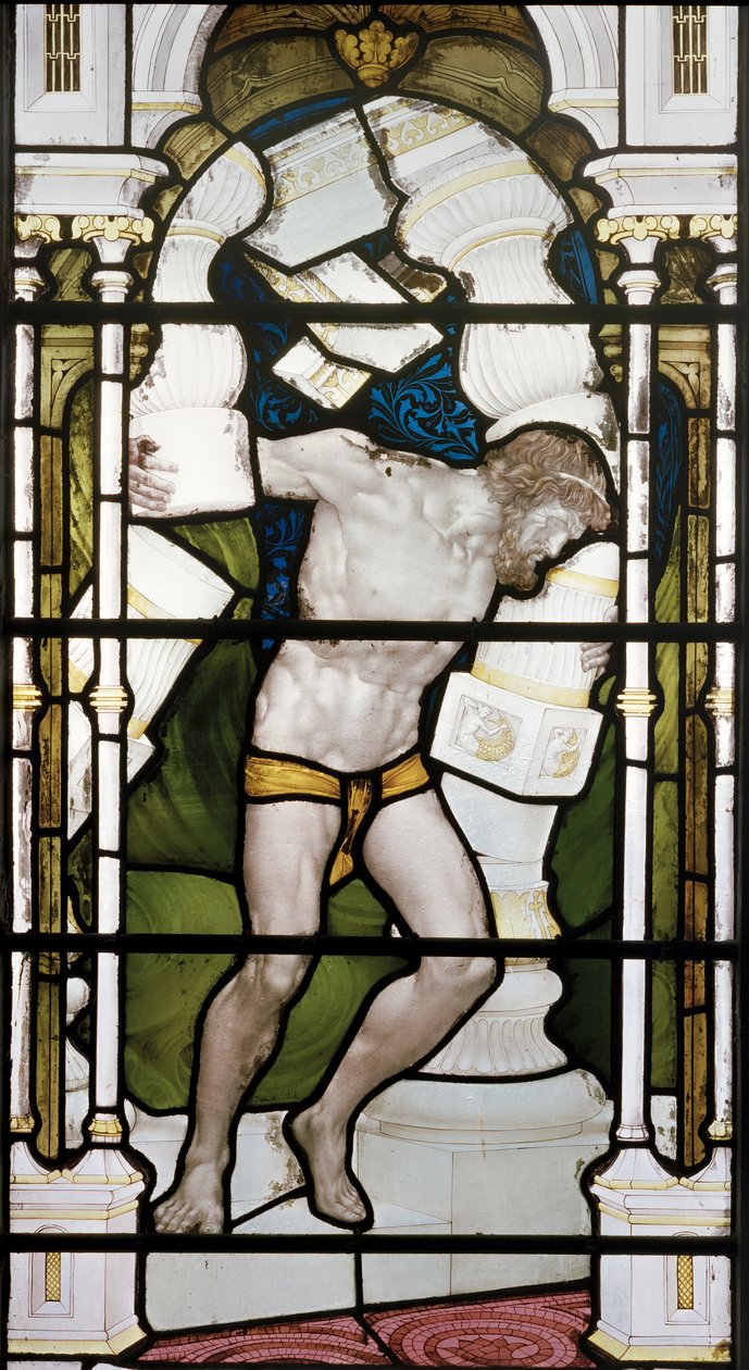 Samson ve Sütunlar, 1881-83 (vitray) by Henry Holiday
